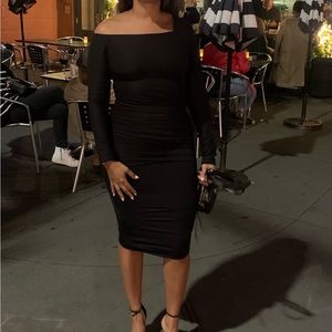 Black midi long sleeve dress